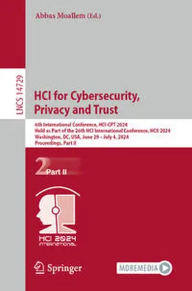 Moallem | HCI for Cybersecurity, Privacy and Trust | E-Book | sack.de