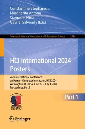 Stephanidis / Salvendy / Antona |  HCI International 2024 Posters | Buch |  Sack Fachmedien