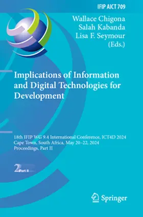Chigona / Kabanda / Seymour |  Implications of Information and Digital Technologies for Development | Buch |  Sack Fachmedien