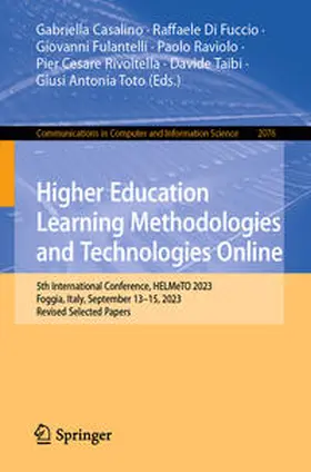 Casalino / Di Fuccio / Fulantelli | Higher Education Learning Methodologies and Technologies Online | E-Book | www.sack.de