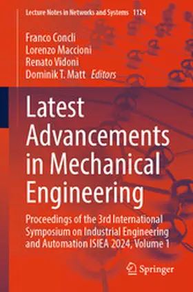 Concli / Maccioni / Vidoni |  Latest Advancements in Mechanical Engineering | eBook | Sack Fachmedien