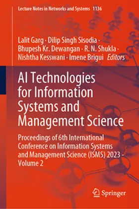 Garg / Sisodia / Dewangan | AI Technologies for Information Systems and Management Science | E-Book | sack.de