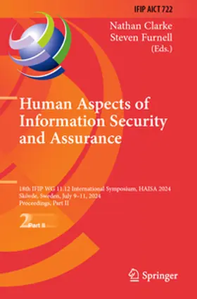 Clarke / Furnell |  Human Aspects of Information Security and Assurance | Buch |  Sack Fachmedien