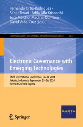 Ortiz-Rodriguez / Tiwari / Valle-Cruz |  Electronic Governance with Emerging Technologies | Buch |  Sack Fachmedien