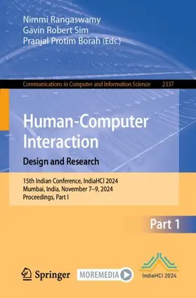 Rangaswamy / Borah / Sim |  Human-Computer Interaction. Design and Research | Buch |  Sack Fachmedien