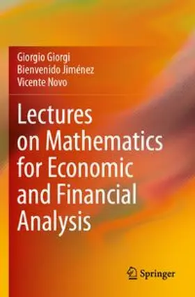 Giorgi / Jiménez / Novo |  Lectures on Mathematics for Economic and Financial Analysis | Buch |  Sack Fachmedien
