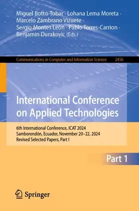 Botto-Tobar / Lema Moreta / Durakovic |  International Conference on Applied Technologies | Buch |  Sack Fachmedien
