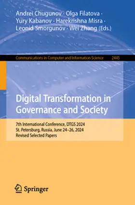 Chugunov / Filatova / Kabanov |  Digital Transformation in Governance and Society | eBook | Sack Fachmedien