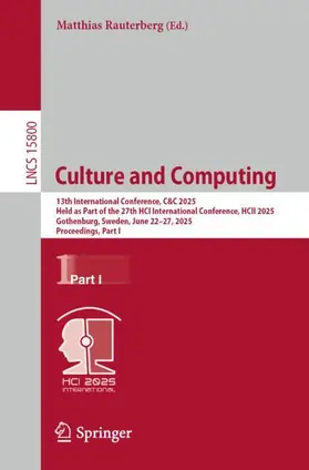 Rauterberg |  Culture and Computing | Buch |  Sack Fachmedien