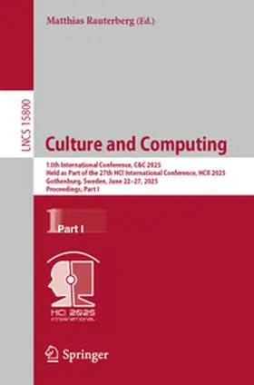 Rauterberg |  Culture and Computing | eBook | Sack Fachmedien