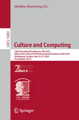 Rauterberg |  Culture and Computing | eBook | Sack Fachmedien