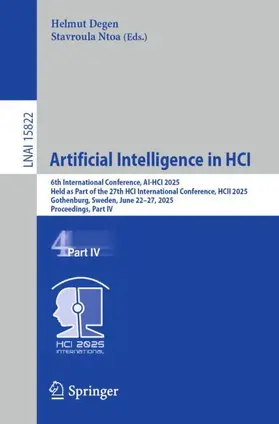 Ntoa / Degen |  Artificial Intelligence in HCI | Buch |  Sack Fachmedien