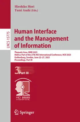 Mori / Asahi | Human Interface and the Management of Information | E-Book | sack.de