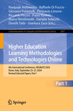 Ardimento / Di Fuccio / Fulantelli |  Higher Education Learning Methodologies and Technologies Online | Buch |  Sack Fachmedien