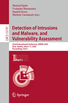 Egele / Moonsamy / Gruss |  Detection of Intrusions and Malware, and Vulnerability Assessment | eBook | Sack Fachmedien