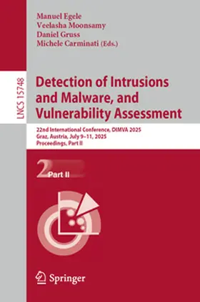 Egele / Moonsamy / Gruss |  Detection of Intrusions and Malware, and Vulnerability Assessment | eBook | Sack Fachmedien