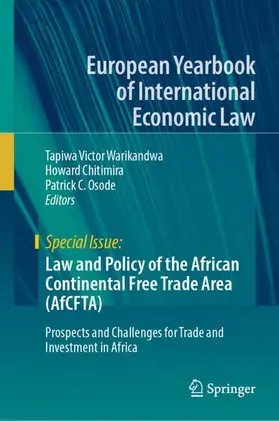 Warikandwa / Chitimira / Osode |  Law and Policy of the African Continental Free Trade Area (AfCFTA) | Buch |  Sack Fachmedien