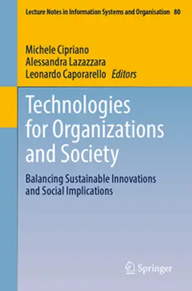 Cipriano / Lazazzara / Caporarello | Technologies for Organizations and Society | E-Book | www.sack.de