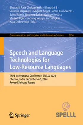 Chakravarthi / B / Rajiakodi | Speech and Language Technologies for Low-Resource Languages | E-Book | www.sack.de