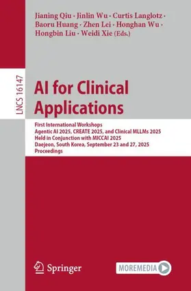 Qiu / Wu / Langlotz |  AI for Clinical Applications | Buch |  Sack Fachmedien