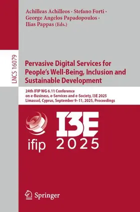 Achilleos / Forti / Papadopoulos |  Pervasive Digital Services for People's Well-Being, Inclusion and Sustainable Development | Buch |  Sack Fachmedien