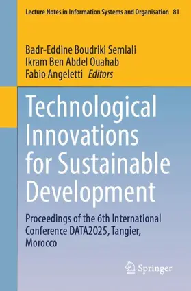 Boudriki Semlali / Ben Abdel Ouahab / Angeletti |  Technological Innovations for Sustainable Development | Buch |  Sack Fachmedien