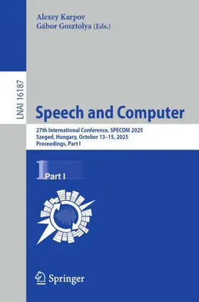 Karpov / Gosztolya |  Speech and Computer | Buch |  Sack Fachmedien