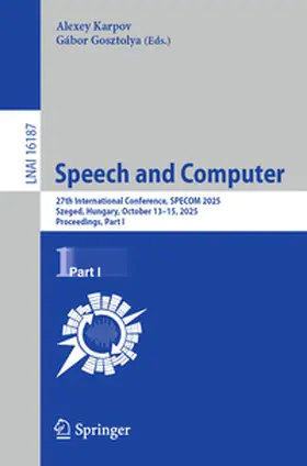 Karpov / Gosztolya | Speech and Computer | E-Book | www.sack.de