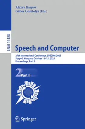 Karpov / Gosztolya |  Speech and Computer | eBook | Sack Fachmedien