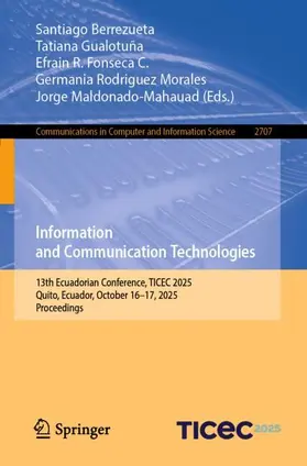 Berrezueta / Gualotuña / Fonseca C. |  Information and Communication Technologies | Buch |  Sack Fachmedien