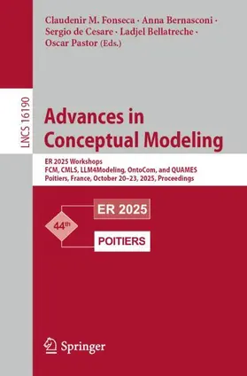 M. Fonseca / Bernasconi / de Cesare |  Advances in Conceptual Modeling | Buch |  Sack Fachmedien