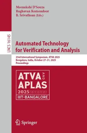 D´Souza / Komondoor / Srivathsan |  Automated Technology for Verification and Analysis | Buch |  Sack Fachmedien