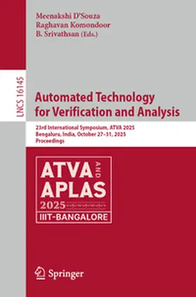 D´Souza / Komondoor / Srivathsan | Automated Technology for Verification and Analysis | E-Book | www.sack.de