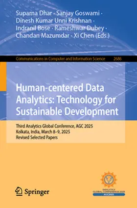 Dhar / Goswami / Unni Krishnan |  Human-centered Data Analytics: Technology for Sustainable Development | eBook | Sack Fachmedien