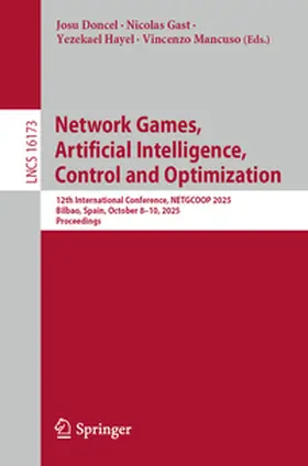 Doncel / Gast / Hayel | Network Games, Artificial Intelligence, Control and Optimization | E-Book | www.sack.de