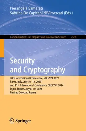 Samarati / De Capitani di Vimercati |  Security and Cryptography | Buch |  Sack Fachmedien