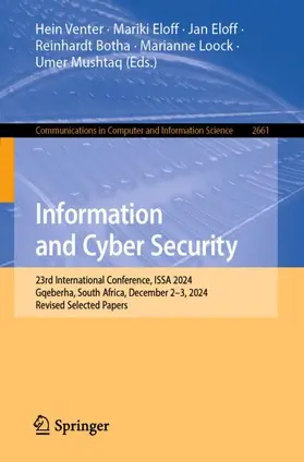 Venter / Eloff / Botha |  Information and Cyber Security | Buch |  Sack Fachmedien