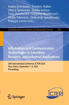 Ermolayev / Mallet / Ignatenko |  Information and Communication Technologies in Education, Research, and Industrial Applications | Buch |  Sack Fachmedien