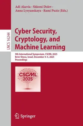 Akavia / Dolev / Lysyanskaya |  Cyber Security, Cryptology, and Machine Learning | Buch |  Sack Fachmedien