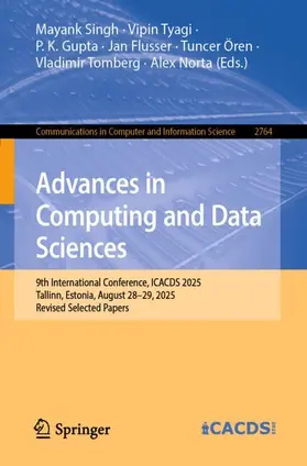 Singh / Tyagi / Gupta |  Advances in Computing and Data Sciences | Buch |  Sack Fachmedien