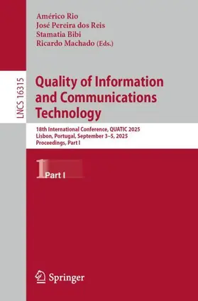 Rio / Pereira dos Reis / Bibi |  Quality of Information and Communications Technology | Buch |  Sack Fachmedien