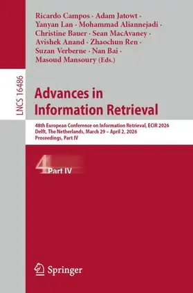 Campos / Jatowt / Lan |  Advances in Information Retrieval | Buch |  Sack Fachmedien