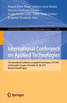Botto-Tobar / Lema Moreta / Zambrano Vizuete |  International Conference on Applied Technologies | Buch |  Sack Fachmedien