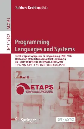 Krebbers |  Programming Languages and Systems | Buch |  Sack Fachmedien
