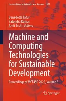 Tafuri / Kumar / Joshi | Machine and Computing Technologies for Sustainable Development | E-Book | www.sack.de