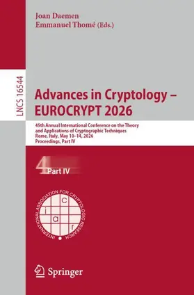 Daemen / Thomé |  Advances in Cryptology - EUROCRYPT 2026 | Buch |  Sack Fachmedien