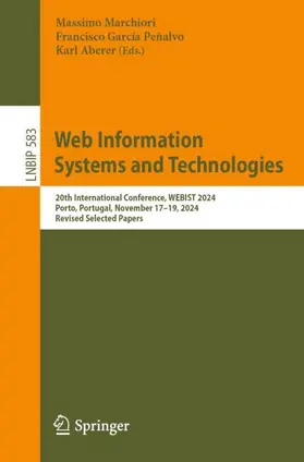 Marchiori / García Peñalvo / Aberer |  Web Information Systems and Technologies | Buch |  Sack Fachmedien
