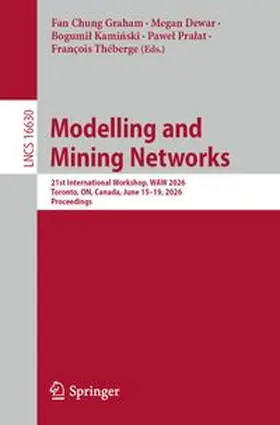 Graham / Dewar / Kaminski |  Modelling and Mining Networks | eBook | Sack Fachmedien