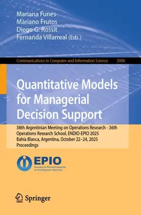 Funes / Frutos / Rossit |  Quantitative Models for Managerial Decision Support | Buch |  Sack Fachmedien