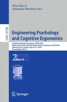 Li / Plioutsias |  Engineering Psychology and Cognitive Ergonomics | eBook | Sack Fachmedien